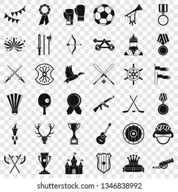 Winning icons set. Simple style of 36 winning vector icons for web for any design