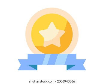winning label single isolated icon with flat style