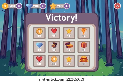 Winning page in the mobile game , user interface ui - ux