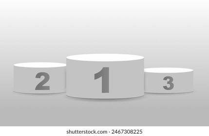 Winning podium with place numbers. Pedestal mockup. Podium sports award