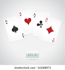 A winning poker hand of four aces