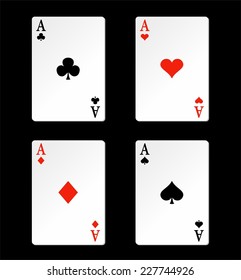 Playing Cards Four Different Suits Located Stock Vector (Royalty Free ...