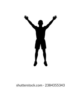 Winning Pose Icon on White Background - Simple Vector Illustration