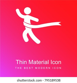 Winning the race red and pink gradient material white icon minimal design