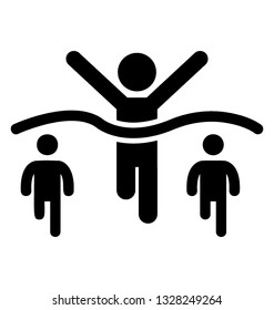 Winning the race vector element, pictogram.