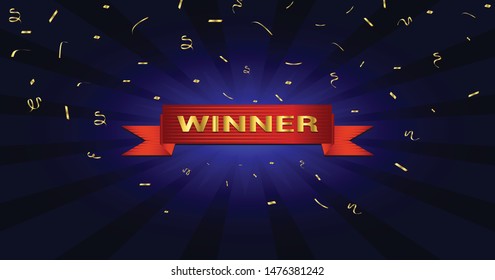 
winning ribbons and writing with a glowing background