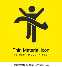 Winning Runner bright yellow material minimal icon or logo design