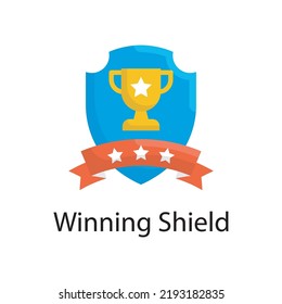 Winning Shield vector flat Icon Design illustration. Miscellaneous Symbol on White background EPS 10 File
