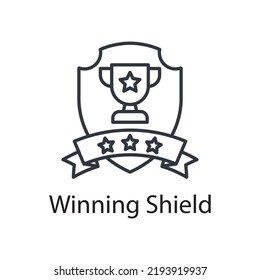 Winning Shield vector outline Icon Design illustration. Miscellaneous Symbol on White background EPS 10 File