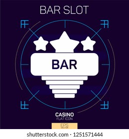 Winning slot bar flat icon