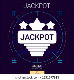 Winning slot jackpot flat icon
