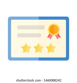 Winning star certificate icon. Flat illustration colored vector isolated icons of Award medal gift icons