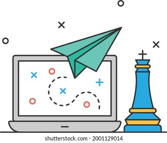 Gewinnerstrategien Konzept Vektor Icon Design, Geschäftsstrategie Symbol, Marketingplan Unterzeichnung, Verwaltung und Betriebsmanagement Stockillustration