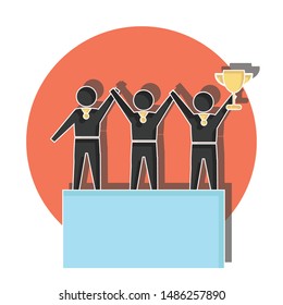 Winning Team Concept On White Background Stock Vector (Royalty Free ...