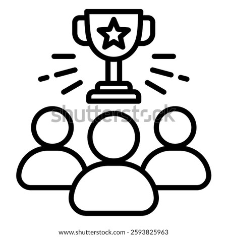 Winning Team icon line vector illustration
