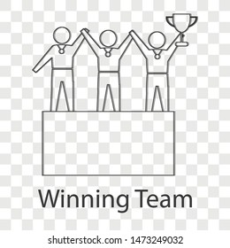 Winning Team icon  on transparency background. Vector illustration.