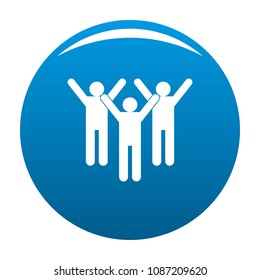 Winning teamwork icon. Simple illustration of winning teamwork vector icon for any design blue