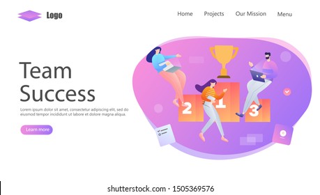 Winning Teamwork Vector Illustration Concept, Suitable for web landing page, ui, mobile app, editorial design, flyer, banner, and other related occasion