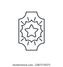  Winning ticket.  Vector linear illustration icon isolated on white background.
