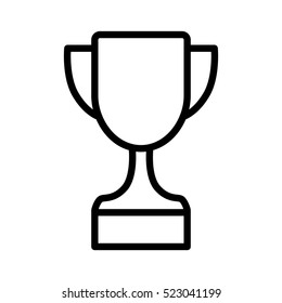 Winning trophy or championship trophy line art vector icon for apps and websites