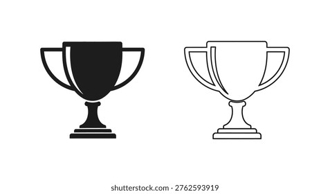 Winning Trophy Designs: Award Cups for Competitions Vector