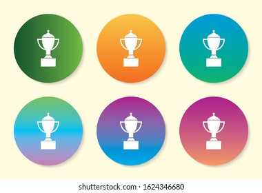 Winning Trophy six color gradient icon.