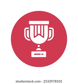 Winning  Trophy  vector glyph circle  Design icon. Awards Symbol on White background EPS 10 File