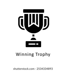 Winning  Trophy  vector glyph Design icon. Awards Symbol on White background EPS 10 File