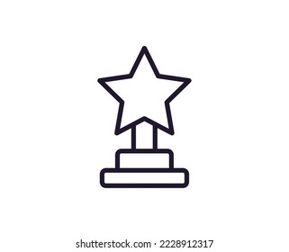 Winning vector line icon. Premium quality logo for web sites, design, online shops, companies, books, advertisements. Black outline pictogram isolated on white background 