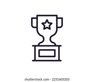 Winning vector line icon. Premium quality logo for web sites, design, online shops, companies, books, advertisements. Black outline pictogram isolated on white background 