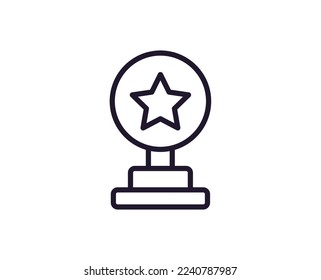 Winning vector line icon. Premium quality logo for web sites, design, online shops, companies, books, advertisements. Black outline pictogram isolated on white background 