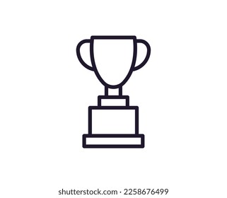 Winning vector line icon. Premium quality logo for web sites, design, online shops, companies, books, advertisements. Black outline pictogram isolated on white background 