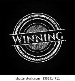 Winning written on a blackboard. Vector Illustration. Detailed.