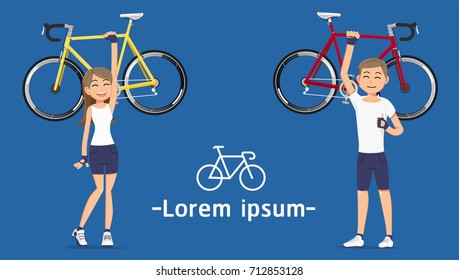Winning yourself from cycling long distances. Exercise to make life colorful. Happy from relaxation.