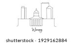 Winnipeg Canada landmark skyline - continuous one line drawing