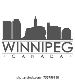 Winnipeg Canada Skyline Silhouette Design City Stock Vector (Royalty ...