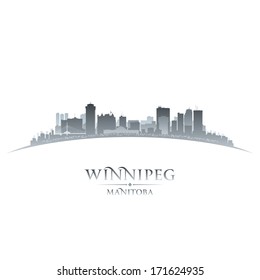 Winnipeg Manitoba Canada city skyline silhouette. Vector illustration