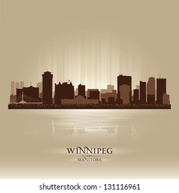 Winnipeg Manitoba Skyline City Silhouette Vector Stock Vector (royalty 