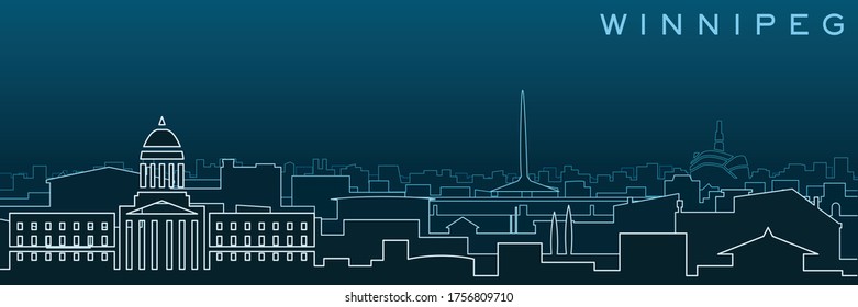 Winnipeg Multiple Lines Skyline and Landmarks