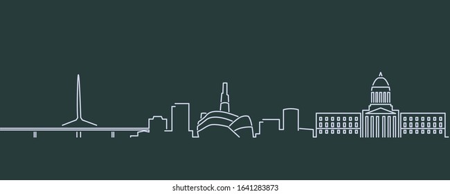 Winnipeg Single Line Skyline Profile