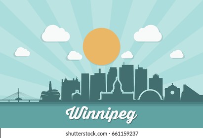 Winnipeg skyline - Canada - vector illustration