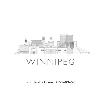 Winnipeg skyline cityscape vector illustration