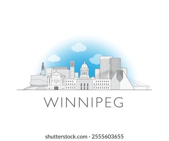 Winnipeg skyline cityscape vector illustration