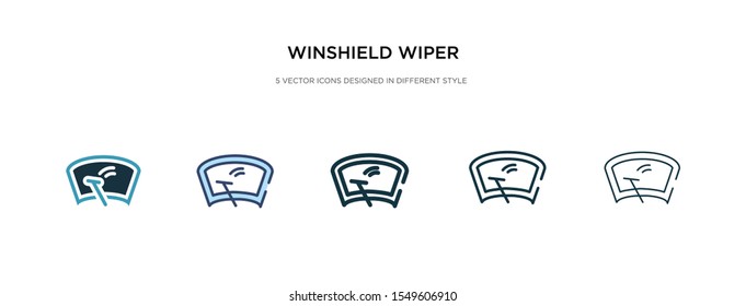 winshield wiper icon in different style vector illustration. two colored and black winshield wiper vector icons designed in filled, outline, line and stroke style can be used for web, mobile, ui