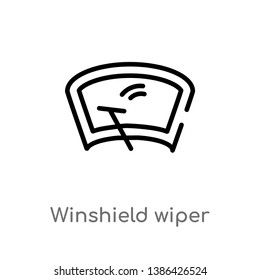 winshield wiper vector line icon. Simple element illustration. winshield wiper outline icon from shapes concept. Can be used for web and mobile