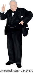 Winston Churchill British Prime Minister Vector Portrait