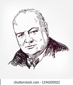 Winston Churchill Vector Sketch Portrait