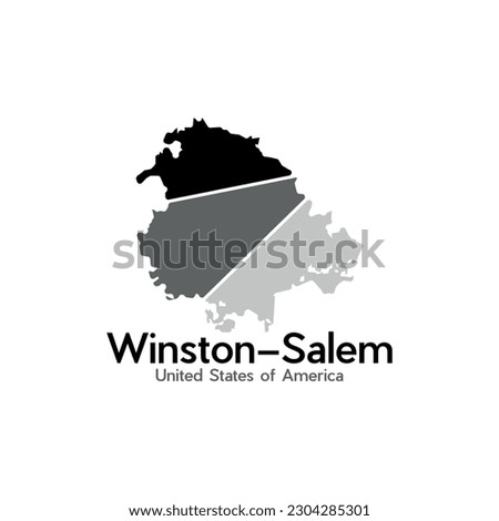 Winston Salem City Map Modern Creative Logo