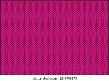 Winter 2023 Knitted background Rose violet. Banner. Sample.  For knitwear advertising, knitted clothing patterns, writing texts. Wallpaper. Posters.Vector illustration.