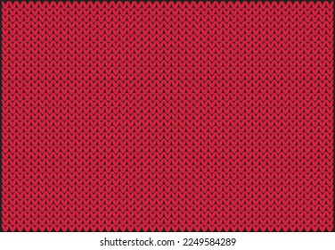 Winter 2023 Knitted background Viva Magenta  Banner. Sample. Wallpaper. Vector illustration. For knitwear advertising, knitted clothing patterns, writing texts, posters